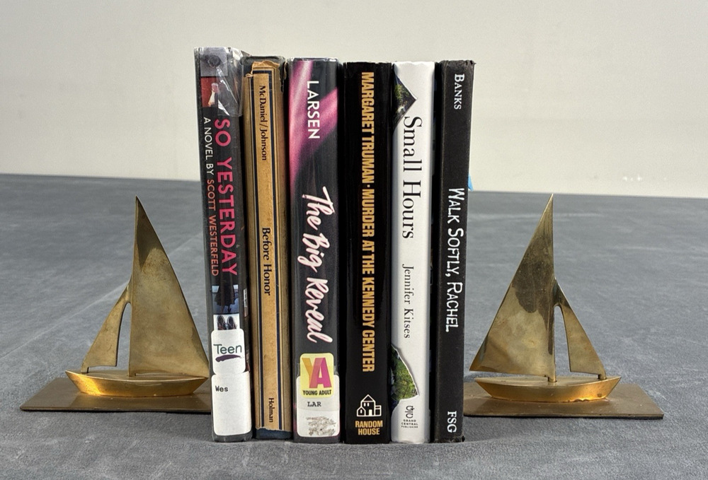Vintage 1970s Gatco Solid Brass Sailboat Bookends 5" x 5" Benefits Charity